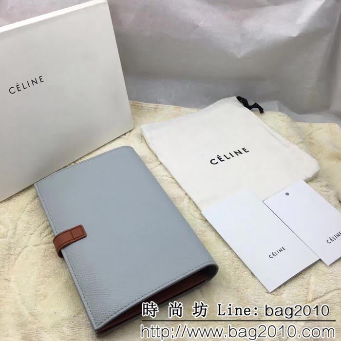 CELINE賽琳原單 專櫃 手掌紋牛皮搭扣拼色錢夾 4148 SL1689